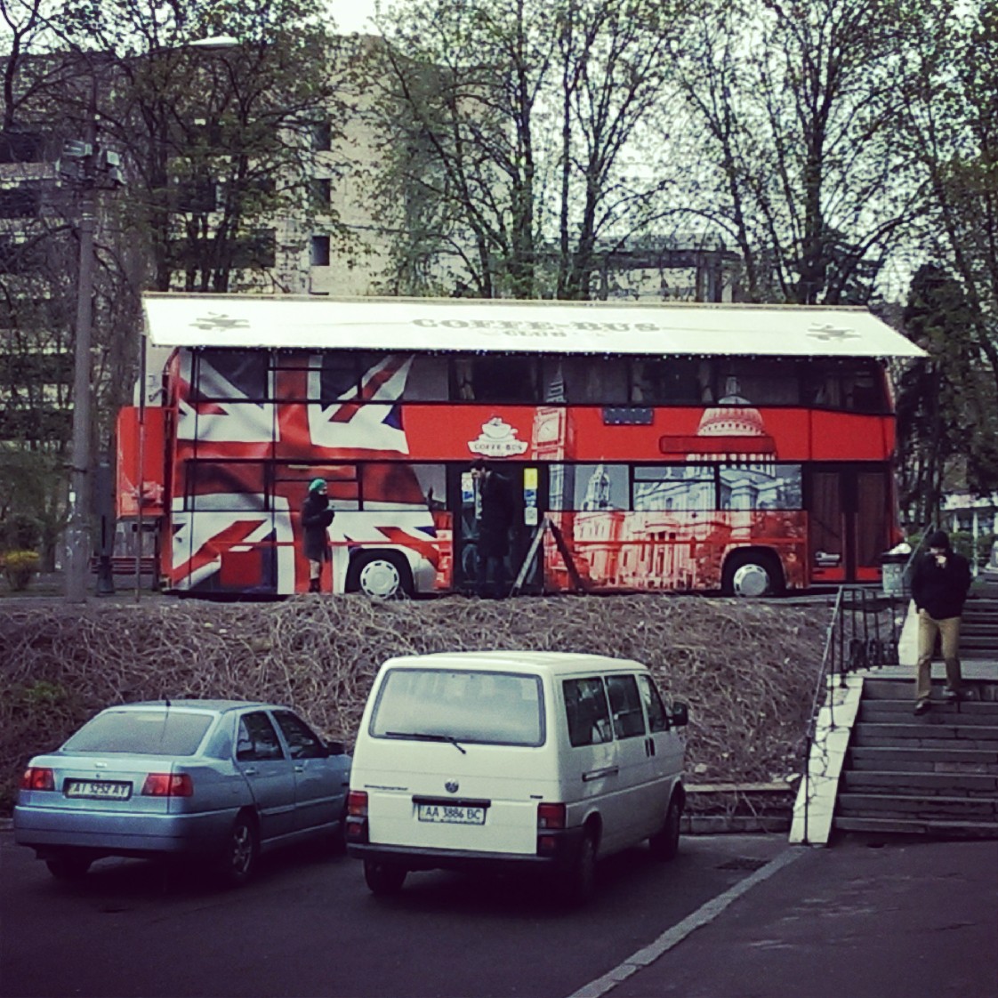 ...and now look!! (and I know we're famous for Red buses, but it should be a TEA bus). Where will is end??